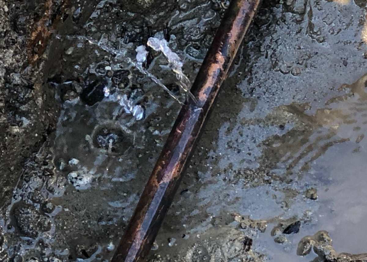 A broken waterline.